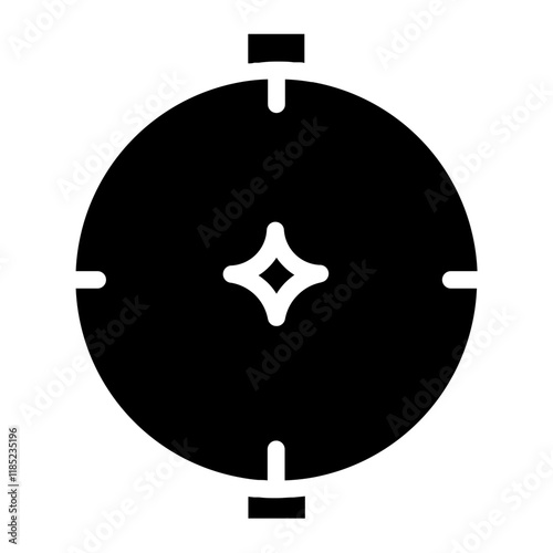 Compass Map Globe Glyph Icon