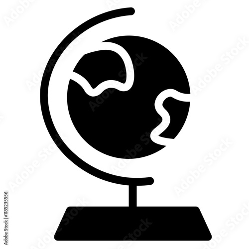 Globe World Map Glyph Icon