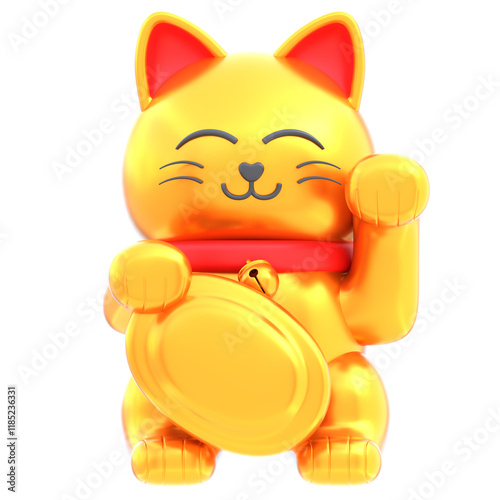 3d icon Lucky Cat, 3d illustration, 3d element, 3d rendering.