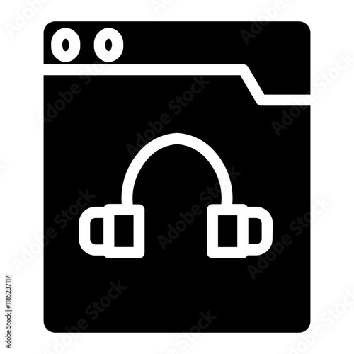 Online Support Headphone Glyph Icon