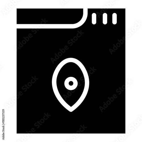 Web Pin Search Glyph Icon