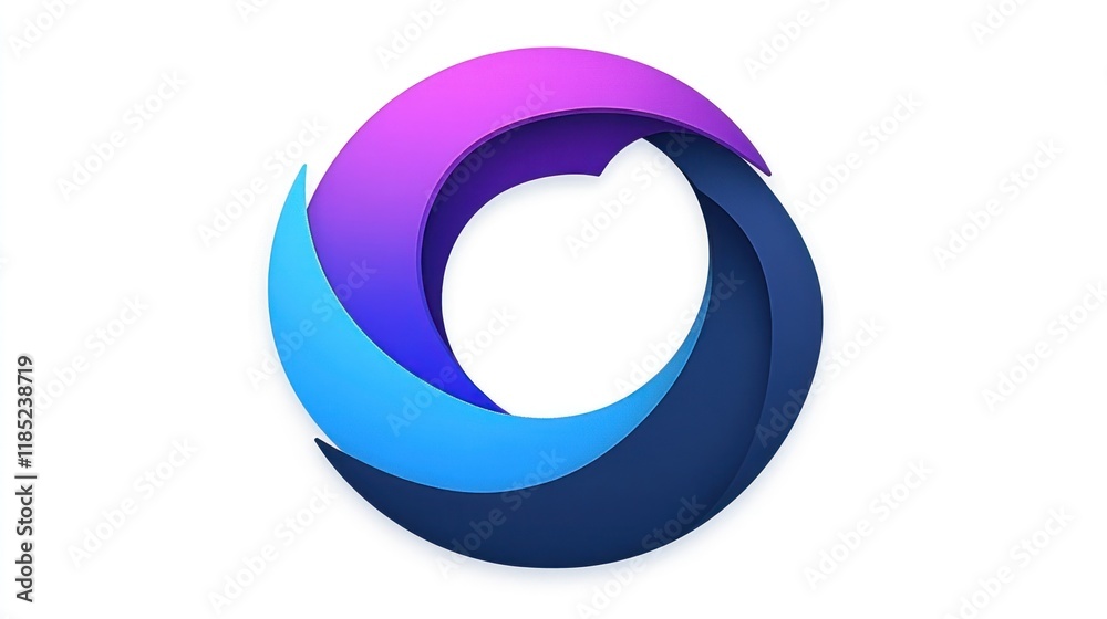 Abstract circular logo design with vibrant gradient colors.