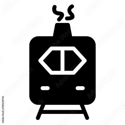 Pollution Train Transport Glyph Icon