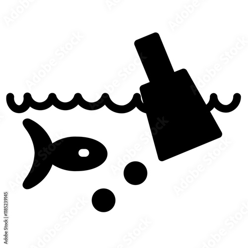 Wine Water Fish Glyph Icon