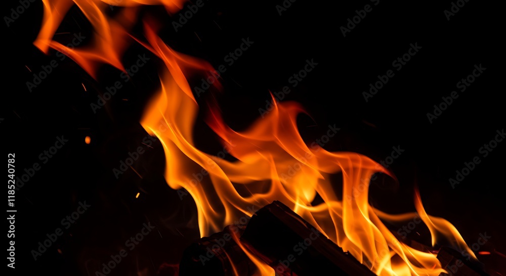 Fire flames on black background
Fire flames on black background