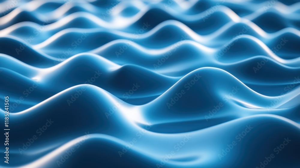 Obraz premium Abstract blue 3D wave background texture.