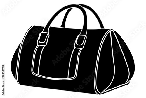 a fashionable black bag silhouette vector