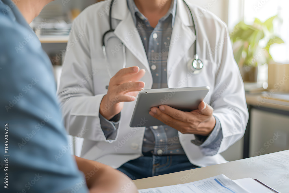 Doctor and Patient Consultation with Tablet Computer