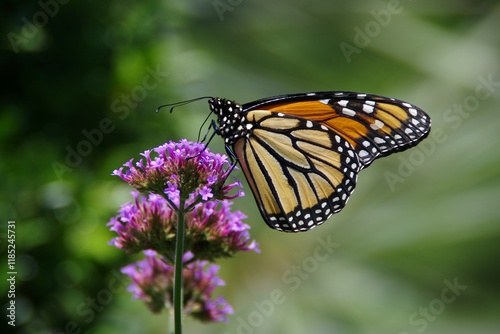 Monarch Butterfly on purple flower