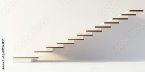 Golden steps leading to success in a modern minimalist setting.  photo