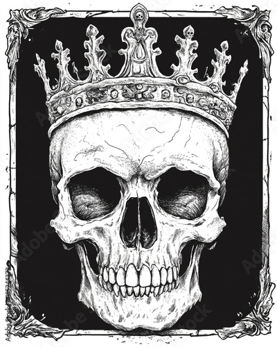 Skull and Crown Back surrealist illustration photo