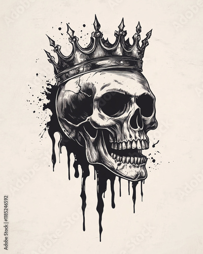 Skull and Crown Arm surrealist illustration photo