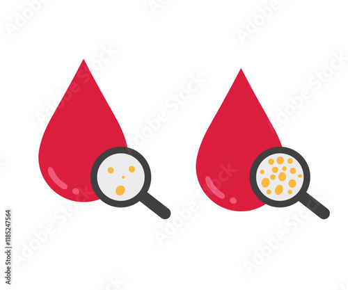 Low and high cholesterol icons stock illustration