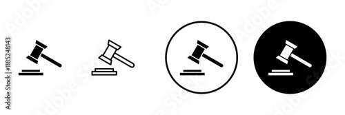 Gavel icon vector. judge gavel sign and symbol. law icon. auction hammer