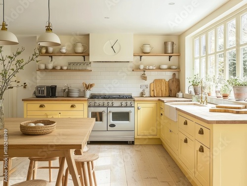 Bright Yellow Kitchen With ...