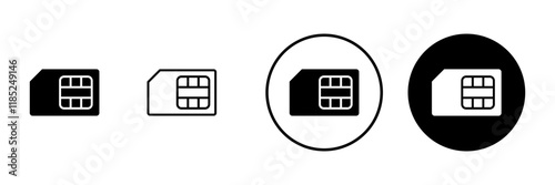 Sim card icon vector. dual sim card sign and symbol