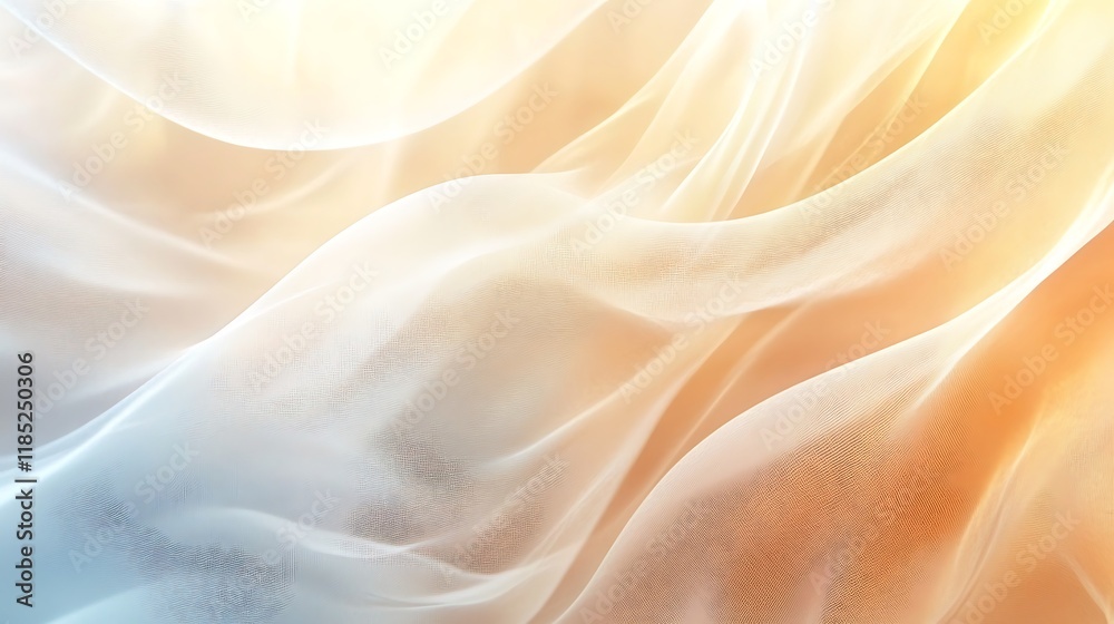 Soft Draped Fabric in Warm Hues Shows Gentle Waves Soft Draped Fabric in Warm Hues Shows Gentle Waves