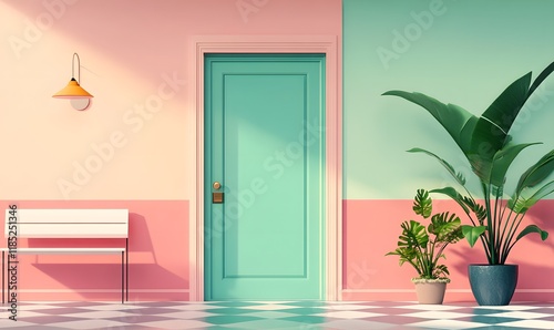mordern house Image clean simple background,generation AI