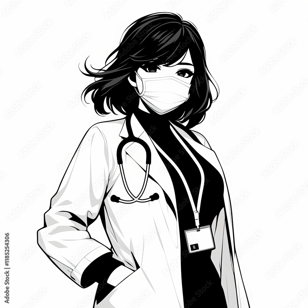 Silhouette of a Female Doctor Generative AI Silhouette of a Female Doctor Generative AI