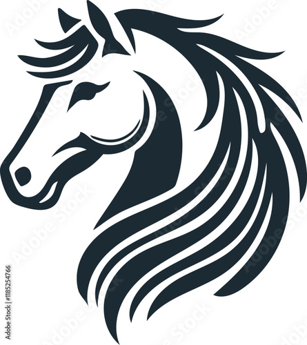 Horse Head Silhouette Vector On White Background eps 10