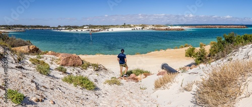 A panoramic view over Bandy Creek fishing boat harbor, Esperance Western Australia. photo