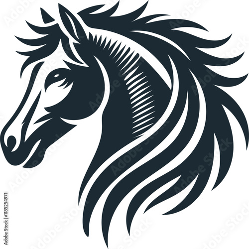 Horse Head Silhouette Vector On White Background eps 10