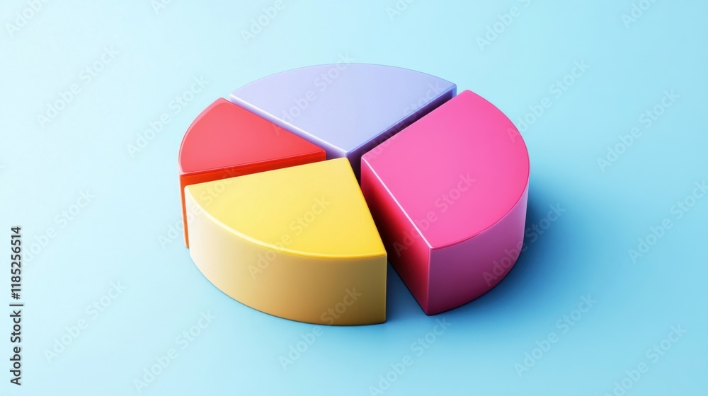 Obraz premium a colorful pie chart on a blue surface