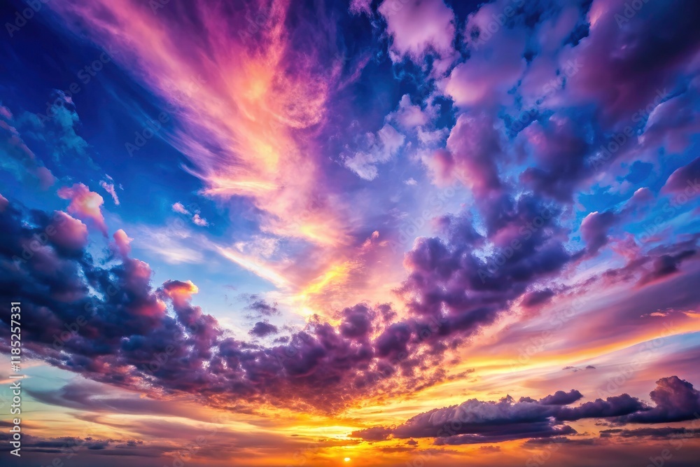 Fototapeta premium Stunning panoramic background design in vibrant purple and blueâ€”ideal for newsletters and corporate branding.