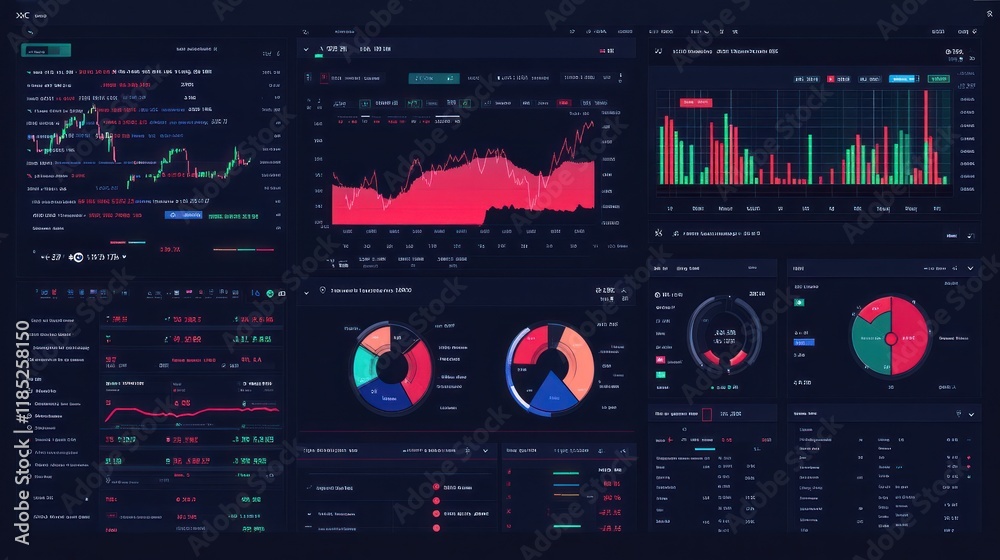A futuristic stock market interface blending cryptocurrency and traditional assets A futuristic stock market interface blending cryptocurrency and traditional assets