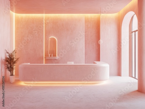 Modern Pink Reception Desk ...