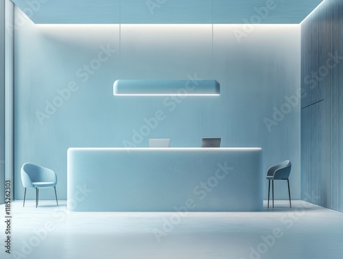Modern minimalist light blu...