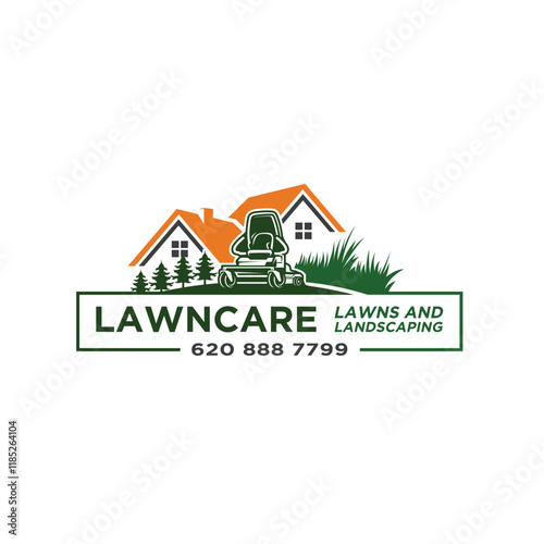 Illustration vector graphic of lawn mower logo