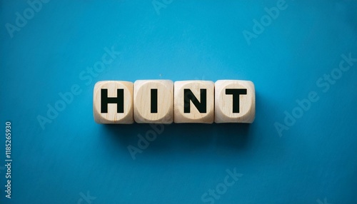 木製の正方形のhintの英単語が入ったブロックキューブ。aiで生成