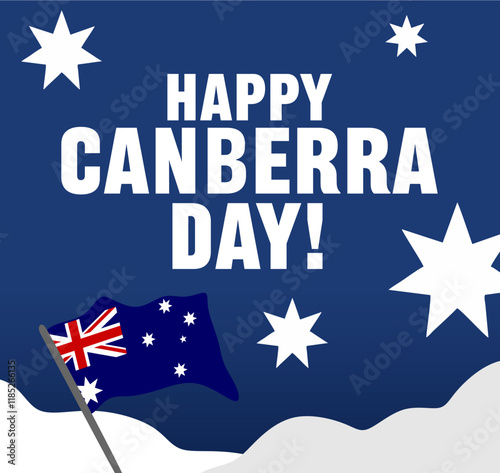 happy canberra day with australian flag
