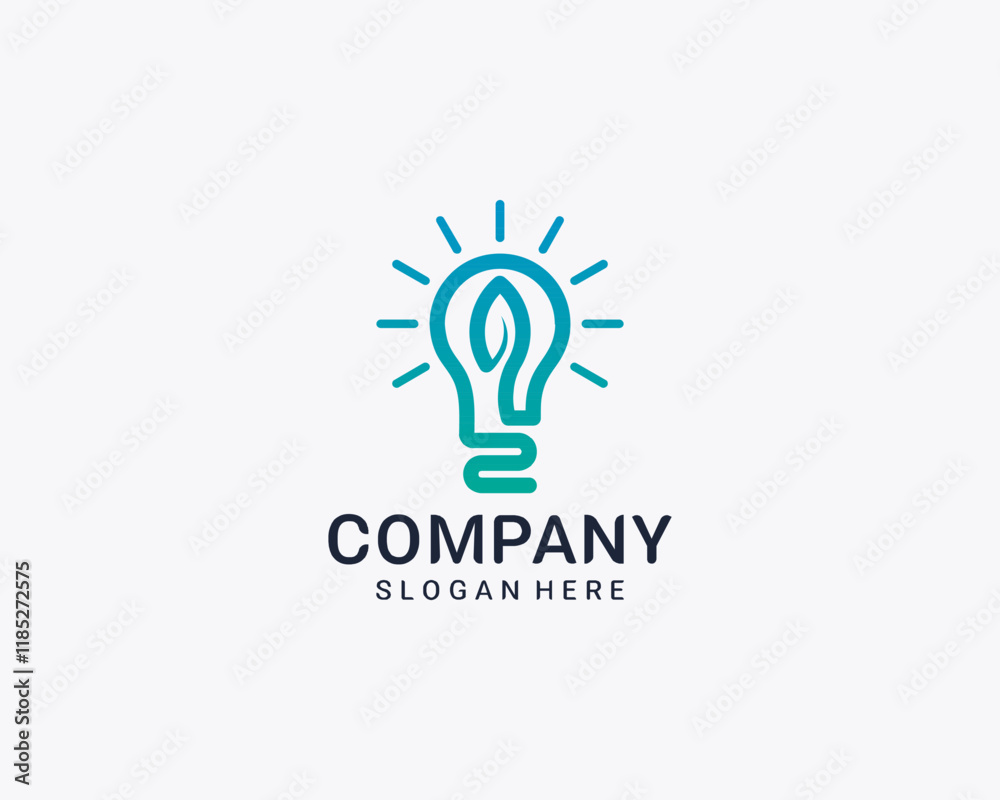Light and leaf technology logo Light and leaf technology logo
