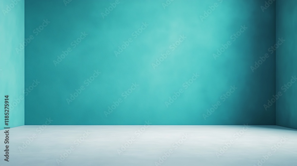 Empty teal room corner with grey floor. Empty teal room corner with grey floor.