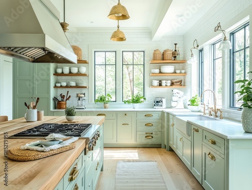 Elegant Sage Green Kitchen ...