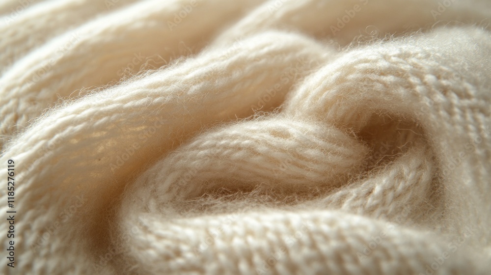 Soft beige woolen fabric texture with detailed knit patterns Soft beige woolen fabric texture with detailed knit patterns