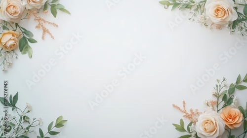 A white background with a flowery border