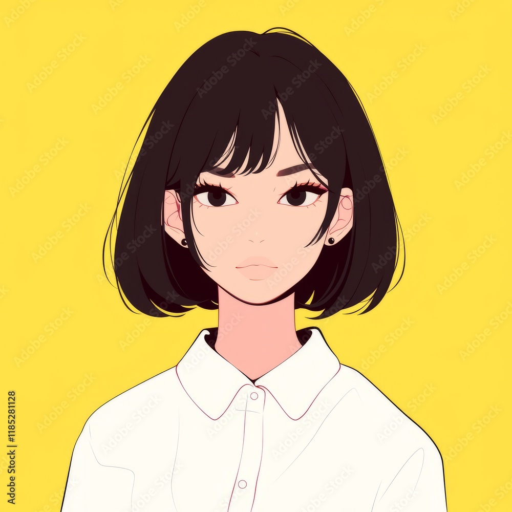 Elegant Girl Captivatingly Stares into the Camera Generative AI Elegant Girl Captivatingly Stares into the Camera Generative AI