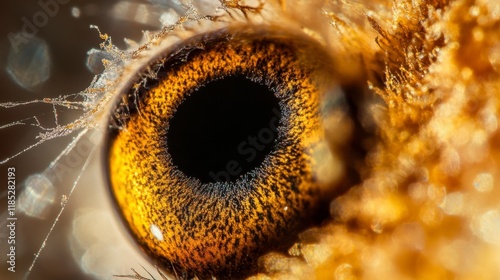 Wallpaper Mural Extreme Close-up of Insect Eye, Golden Hues, Microscopic Detail Torontodigital.ca