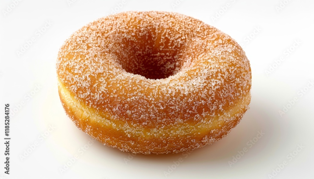 A single, glazed donut with sugar sprinkles on top. A single, glazed donut with sugar sprinkles on top.