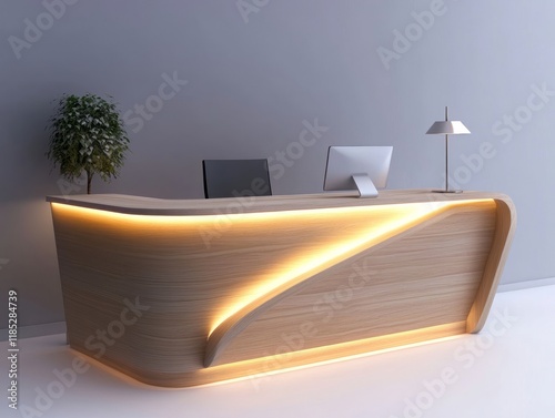 Modern illuminated wooden r...