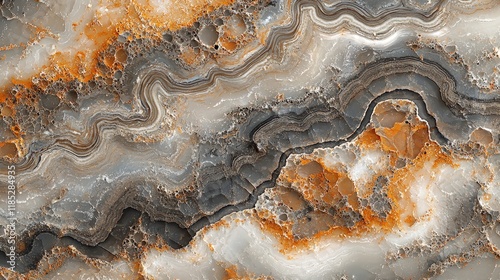 Stunning Marble Texture: Grey, Orange, and Brown Hues for Interior Design and Artistic Inspiration photo