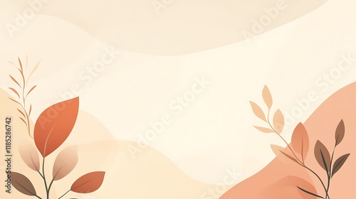 Abstract Autumnal Leaves and Branches Design