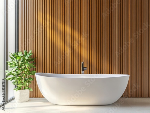 Modern Bathroom Featuring a...