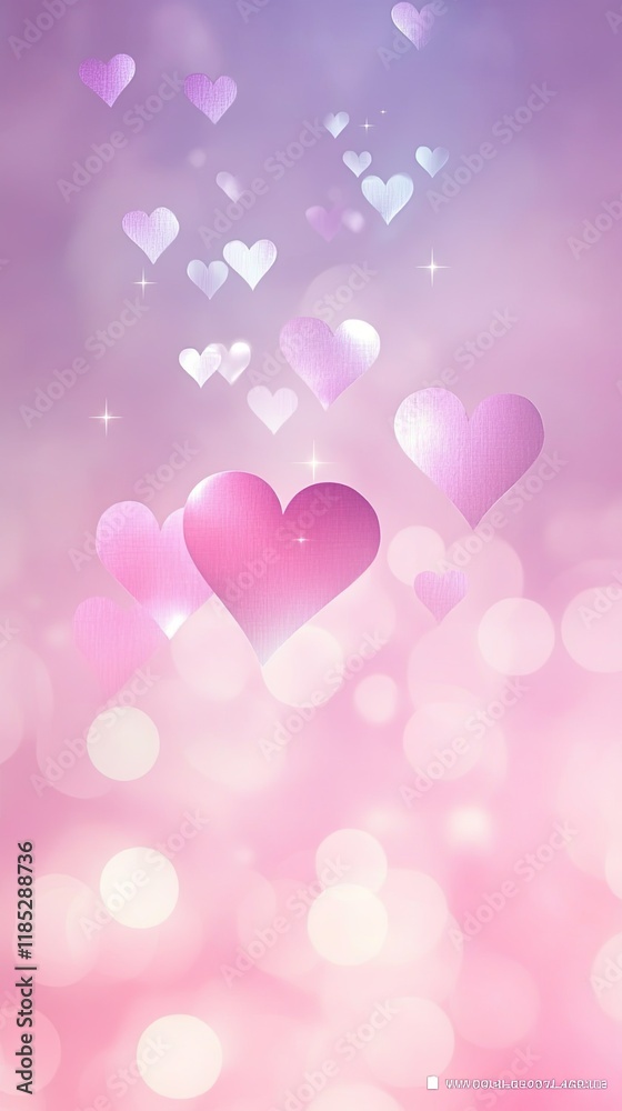 Soft Glow Hearts with Blurry Pink Light Soft Glow Hearts with Blurry Pink Light