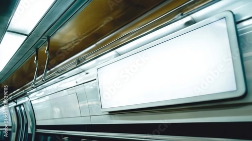 Blank Advertisement Inside Public Transportation Vehicle