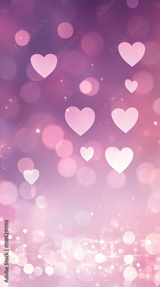Soft Romantic Glow in Blurry Pink Heart Design