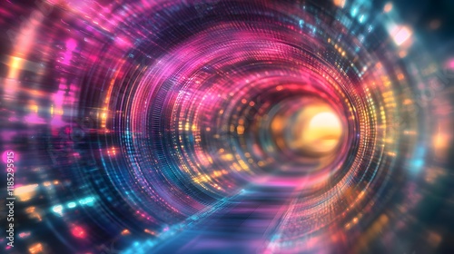 Wallpaper Mural Vibrant Neon Tunnel Of Light And Color Torontodigital.ca